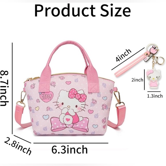 NWT Hello Kitty Pink Mini Handbag and Keychain Set - Picture 2 of 4